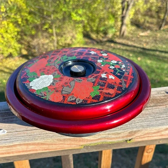 Japanese Design Lacquerware Vintage Lazy Susan - Picture 1 of 9